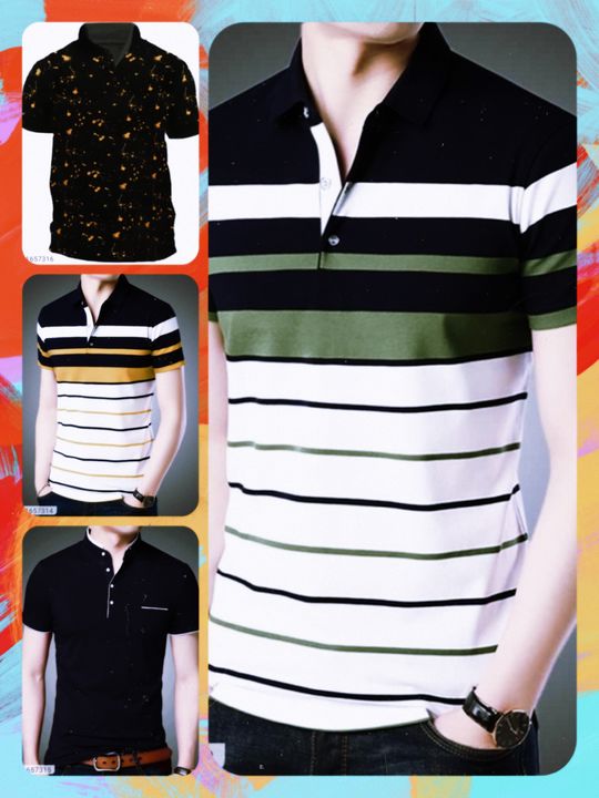  Cotton Blend Stripes Half Sleeves T-Shirts uploaded by business on 8/17/2021