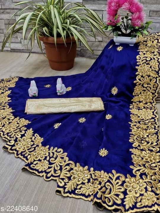Embroidery saree uploaded by business on 8/17/2021