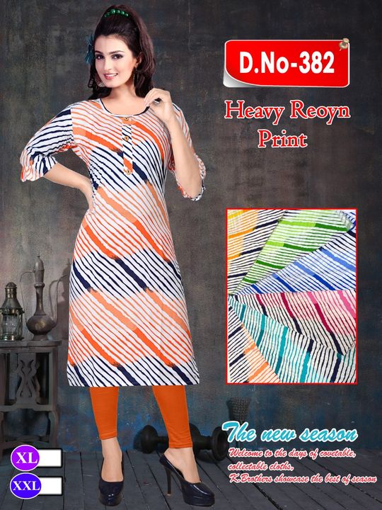 Post image Heavy reyon print kurti.Only whalsale.Minimum 100 pics order.