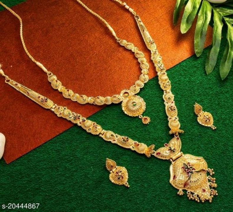 Gold plated jewellery set .. cod available uploaded by business on 8/18/2021