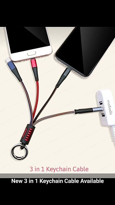 Post image New ESTIFY-VISION Durable &amp; Flexible cable New Multi 3 In 1 Keychain Cable. [Compatible with Type-C, Micro and iOS Devices.]