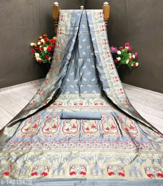 Traditional Baluchari Tussar Silk Saree for Women uploaded by Himanshu Rathore on 8/19/2021