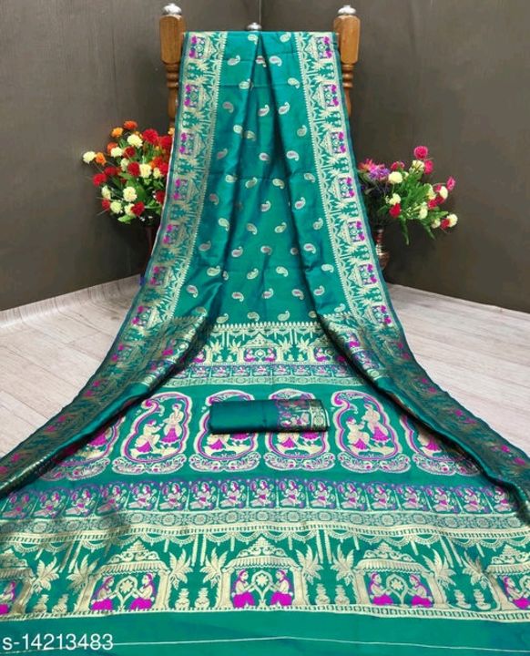 Traditional Baluchari Tussar Silk Saree for Women uploaded by business on 8/19/2021