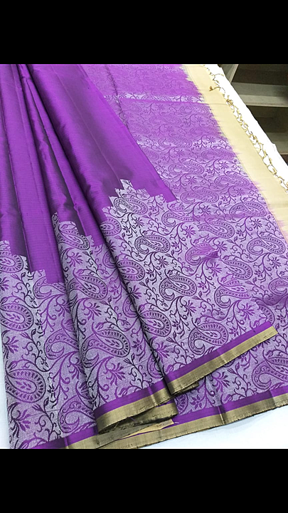   Handloom Kanchipuram Pure Soft Silk Sarees
- High Quality Silver Jari Weaving
-All over Handkorvai uploaded by business on 9/1/2020