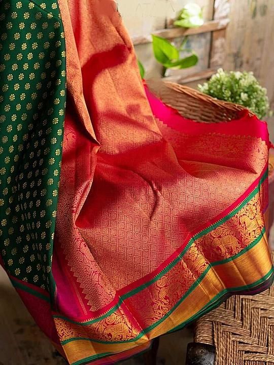 Silk brocade saree uploaded by Veera's Creations on 9/1/2020