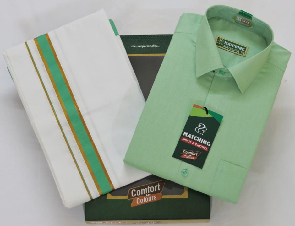 Product image of pure cotton shirt + Dhoties , price: Rs. 950, ID: pure-cotton-shirt-dhoties-b4d15478