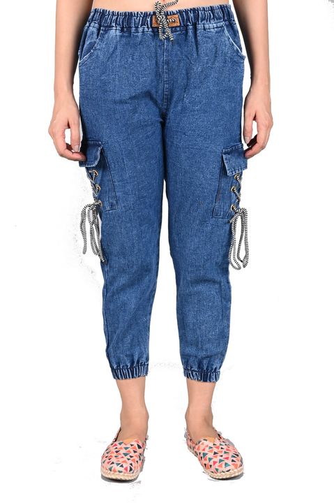Denim cargo jeans uploaded by business on 8/19/2021