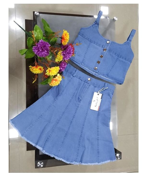 Denim skirt top set uploaded by business on 8/20/2021