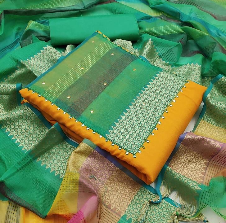 Slub cotton suit  uploaded by Naagar handicrafts on 9/1/2020