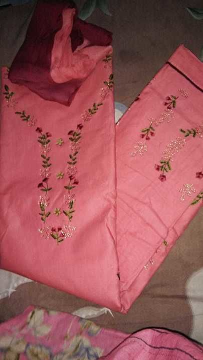 Cotton embroidery work suit uploaded by business on 9/1/2020