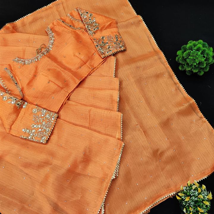 Saree with blouse uploaded by Divya Patel on 8/20/2021