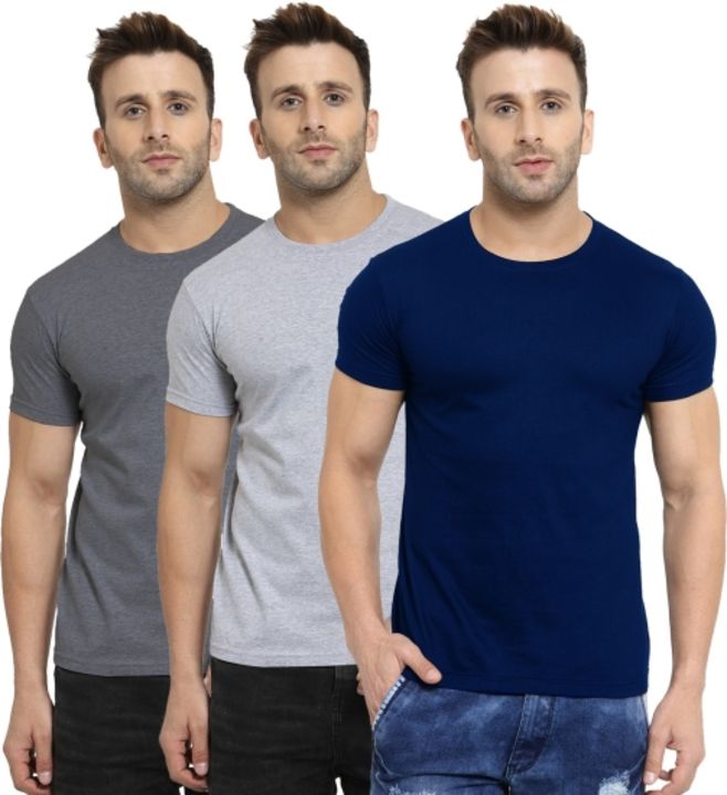 SCOTT INTERNATIONAL Solid Men Round Neck Multicolor T-Shirt uploaded by business on 8/20/2021