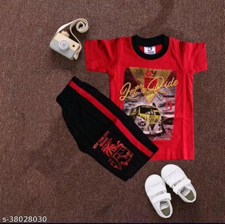 Post image Modern Funky Boys Top &amp; Bottom Sets
Price Rs 350 Each 
Top Fabric: CottonBottom Fabric: CottonSleeve Length: Short SleevesTop Pattern: PrintedBottom Pattern: PrintedMultipack: Pack Of 2Sizes:1-2 Years, 3-4 Years, 2-3 Years