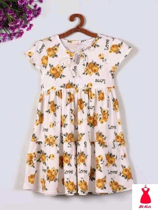 Kids Printed Lycra Casual Fit and Flare Dress uploaded by business on 8/21/2021