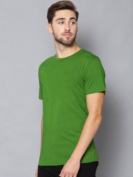 Green Plain T Shirt For Men uploaded by BUDHHU on 8/21/2021