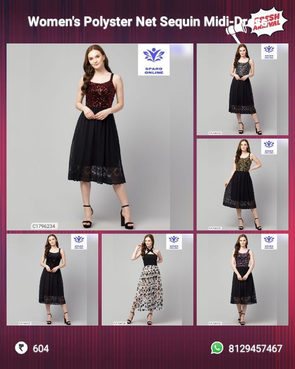 Post image Hey Check out our new arrivals!
Women's Polyster Net Sequin Midi-Dress
⚡⚡ Quantity: Only 5 units available⚡⚡
Designs: 6
Dispatch: 2-3 days
🚚 Delivery: Within 7 days
💥 FREE SHIPPING
💥 FREE COD
💥 FREE Return &amp; 100% Refund