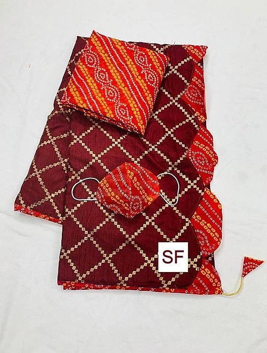 *Fabrics - Dola foil*

*Bandhej double piping and cutwork with finishing of saree bandhej combinatio uploaded by business on 9/1/2020