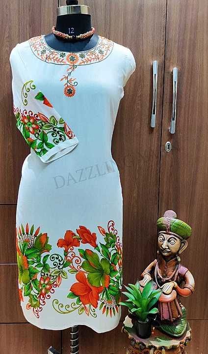 Rayon print with embroidry uploaded by Shree radhey handicraft on 9/1/2020