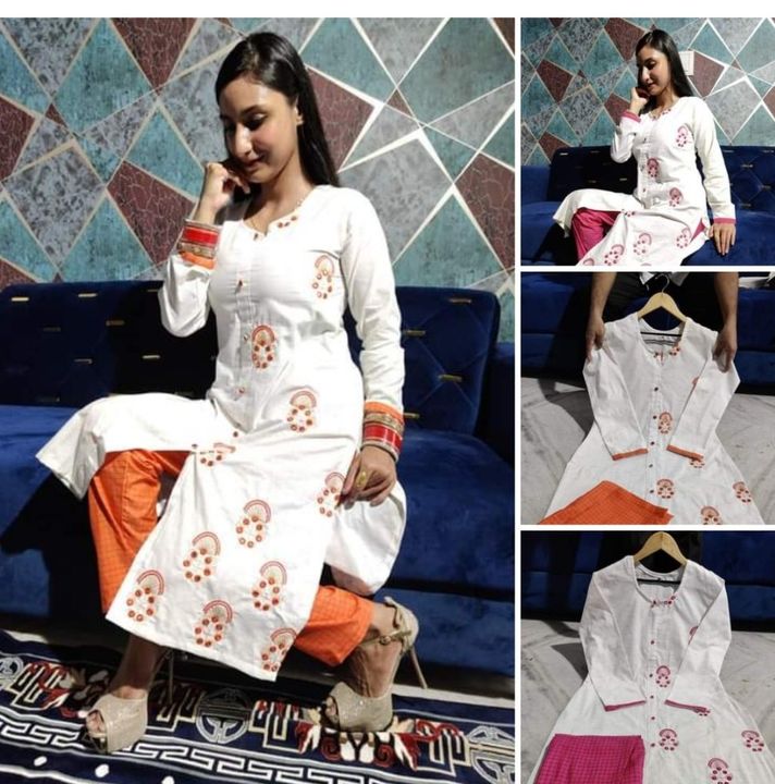 Embroidery  Khadi Kurti With Trouser  uploaded by business on 8/22/2021