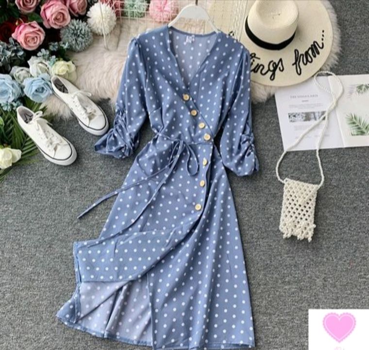 Polka dot women dress uploaded by business on 8/22/2021