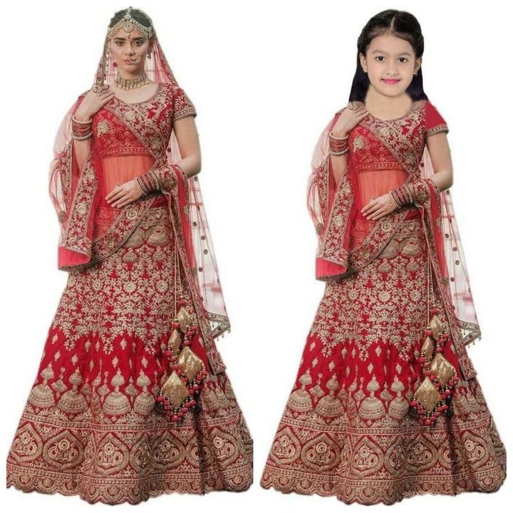Post image 💃New Launching💃

*🔥Brand : R. Creation🔥*

*Type:- Mother And Daughter Combo Lehenga Choli*

Color : 5 color

*Mother Details* :

Fabric : Heavy Velvet

Work:- Heavy Embroidery work

Length :  Lehenga -2.40 MTR , TOP-0.80 MTR 

Dupatta : Soft Net 

Dupatta Length : 2 Mtr

*Size : Free Size*

*Mother Price : 899/-+$-*

*Daughter Details* : 

Work:- Heavy Embroidery work

Fabric- Heavy Velvet

*Size:-26*
*Age : 4 to 7 year*
 *Price : 1000/-+$-*

*Size : 30*
*Age : 7 To 10 Year*
*Price : 1000/-+$-*

*Size : 38*
*Age : 11 TO 14 Year*
*Price : 1000/-+$-*

*Stiching : Semi - Stitched*

*Combo weight : 1.30 Kg*

Book now fast📝📝📝
BULK STOKE AVAILABLE 

🔝Quality ki  Gurrenty✍🏿