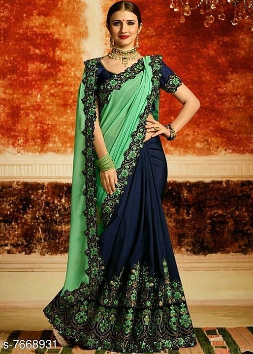 Raghav Trendz Rangoli Silk Embroidered  Multi Work and lace Work green Color Party Wear Saree
Saree  uploaded by business on 9/1/2020