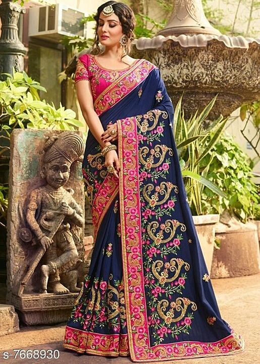 Raghav Trendz rangoli silk Embroidered  Multi Work and lace Work blue Color Party Wear Saree
Saree F uploaded by business on 9/1/2020