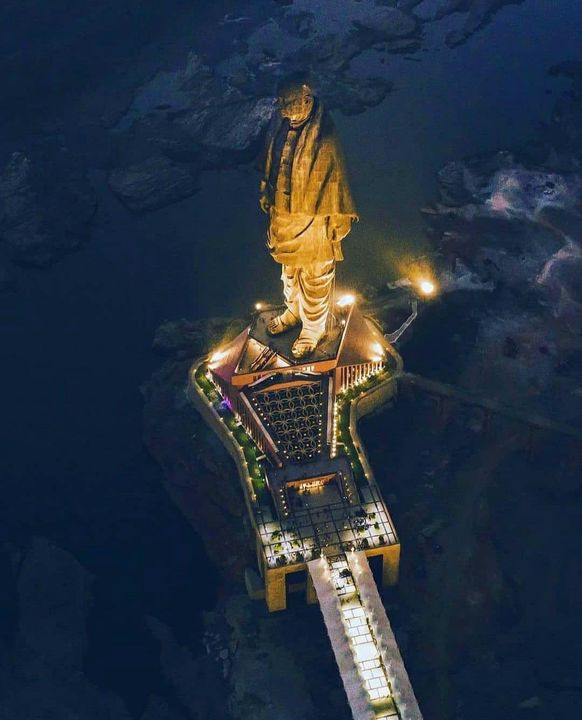 Post image Statue of unity from helicopter