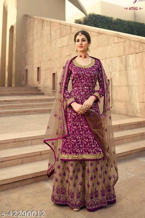 Heavy embroidery sharara set for women uploaded by Priyanka seller on 8/23/2021
