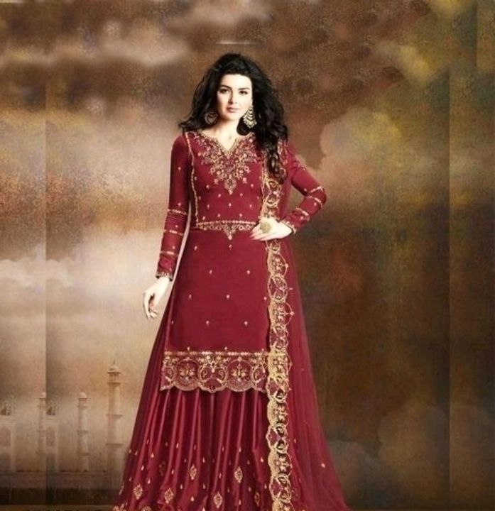 Heavy embroidery sharara set for women uploaded by Priyanka seller on 8/23/2021
