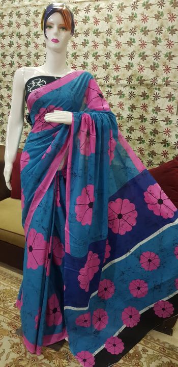 Post image Hey! Checkout my updated collection Cotton mulmul handprint saree 2.