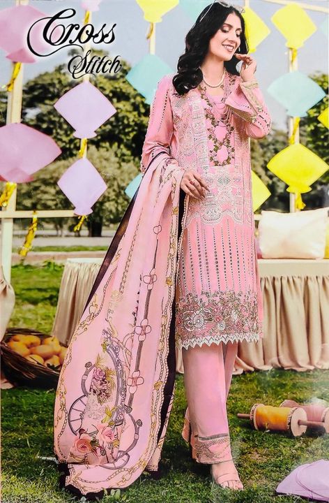 Post image *🙏🏻Dear*    *Sir/Madam...**Thanks for your support*🤗*🎁Today we are launching Bridel Pakistani Concept...*
        *🌹CROSS STITCH🌹*        *👇🏻Fabric details 👇🏻*
*👗TOP:- HEAVY COTTON WITH EMBROIDERY AND CHIKANKARI WORK*
*👖BOTTOM:- COTTON SEMI LAWN*
*🔺DUPATTA:- CHIFFON DIGITAL PRINT*
*PRICE:- RS 1050/-*
*Ship extra*

🚶🏻🚶🏻🏃🏼🏃🏼🏃🏼Hurry up…📦LIMITED STOCK 📦
*🔹Book your order fast Limited stock*
*READY TO SHIP✈️✈️✈️*
