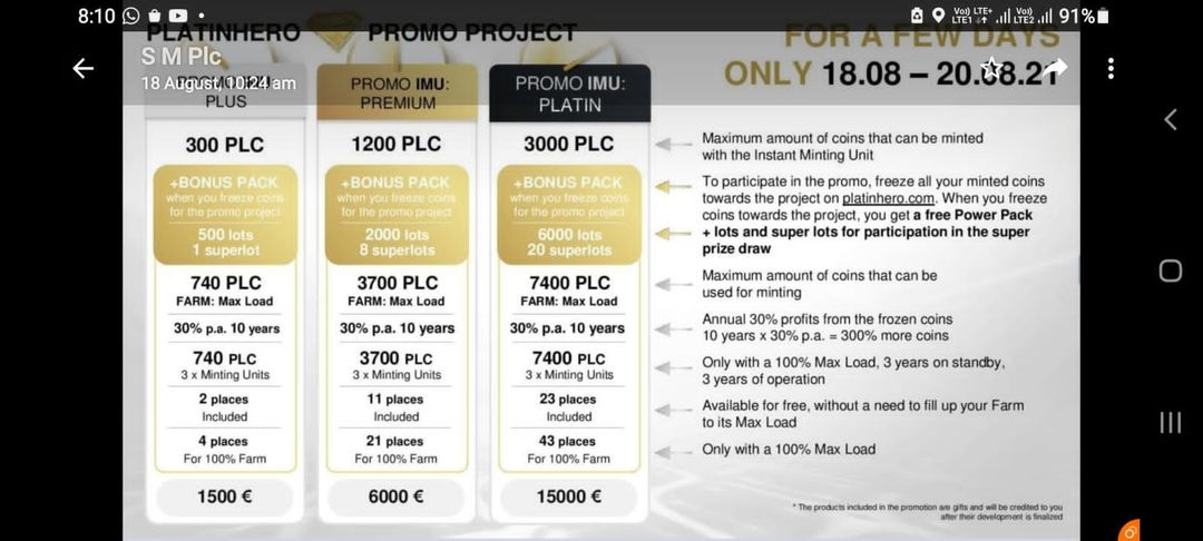 6 block place offer limited promo platinhero project grap opportunitie in life .life long income   uploaded by Platincoin hubrid block chain tech on 8/24/2021