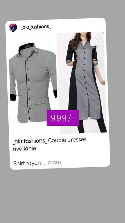 Cod couple dress uploaded by Akr fashions on 8/24/2021