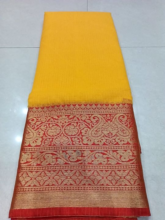 Women's banarsi border saree with unstiched blouse piece uploaded by business on 8/24/2021