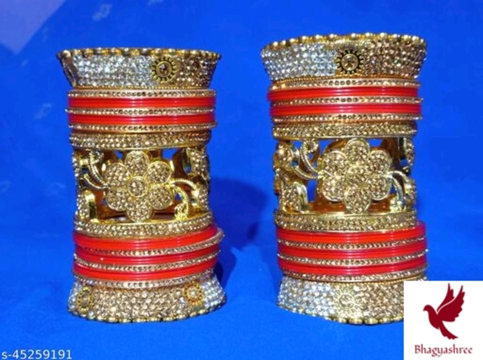 Product image with price: Rs. 480, ID: dhulan-chuda-wedding-bangle-set-bangles-set-for-woman-bangle-set-for-party-wear-base-metal-a-a9587acf