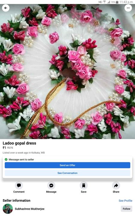 Laddu gopal dress  uploaded by business on 8/24/2021