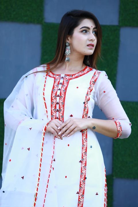 Organzo embroudered kurti  uploaded by Rajasthan kurti collection on 8/24/2021