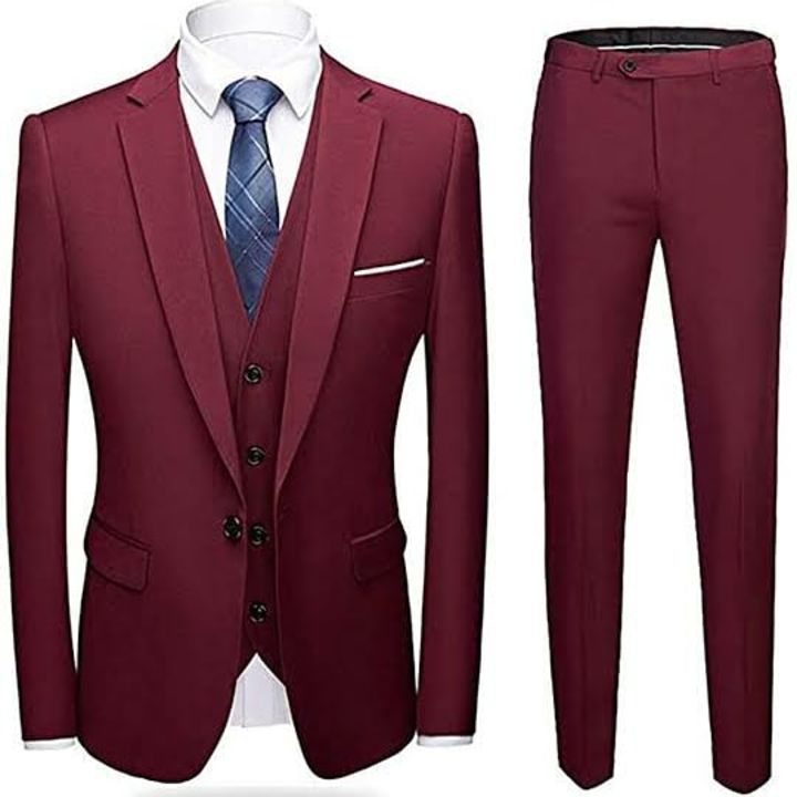 Men 3 Piece Suit Mahroon Colour uploaded by business on 8/24/2021