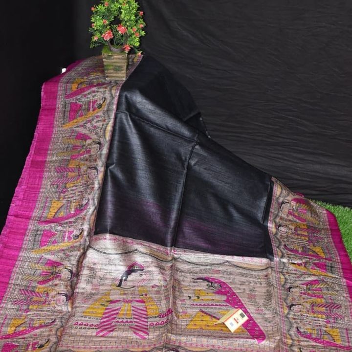 Tassar Ghicha printed saree uploaded by business on 8/24/2021