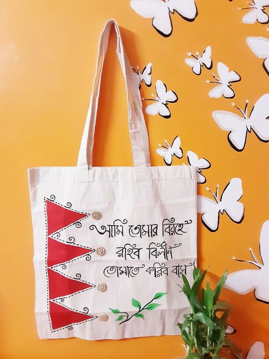 Post image Ideal gift hand painting tote bag &amp; pouch bag.