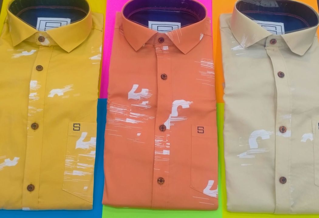 Branded Plain & printed designs shirts  uploaded by Swaranjali Garments on 8/25/2021