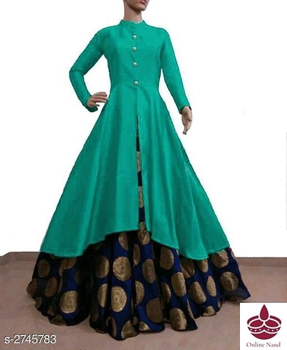 Post image Checkout this hot &amp; latest Kurta Sets
Women Solid Silk Kurta Set with Skirt
Fabric: Kurti - Bangalori Silk , Skirt - Jacquard 

Sleeves: Sleeves Are Included

 Size: Kurti - L - 40 in, XL - 42 in, XXL - 44 in, Skirt - L - 32 in, XL - 34 in, XXL - 36 in

Length: Kurti - Up to 46 in, Skirt - Up to 40 in

Flare - Kurti - 3 Mtr, Skirt - 3 Mtr

Type: Stitched

Description: It Has 1 Piece Of Kurti &amp; 1 Piece Of Skirt

Pattern : Kurti - Solid , Work : Skirt - Printed
Sizes Available - M, L, XL, XXL