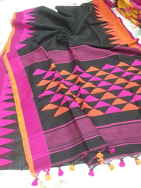Lilen temple saree uploaded by business on 8/25/2021