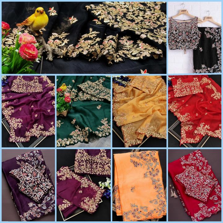 Post image *🪡RV Creation launching Embroidery with sequence saree*
*A sophisticated and gleaming saree adorned with colourful embroidery is a perfect ensemble for the upcoming wedding celebration*
Product code :-  2000              *🪡👇 Product info🪡👇*
 *✨FABRICS* -Organza silk. (5.50 Mtr length)
*✨SAREE WORK* -Sequins with Thread &amp; Cutdana  Embroidery work
✨ *BLOUSE* -Organza silk with beautiful Embroidery  Thread sequence work(0.80 Mtr length)
*Note- Blouse is unstiched*

*🕴️RATE- 1399+$/-*

*🪡EXPORT QUALITY  GAURANTEE*
6131-1Mk