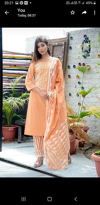 Cotton fabric suit 
Hand work 
And embroidery work 
Cotton duptta 
Size m only 
Price 799 free ship uploaded by A.S COLLECTION on 9/2/2020