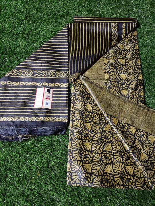 Pure gachi tashar hand block print saree with blouse uploaded by Art o craft on 8/26/2021