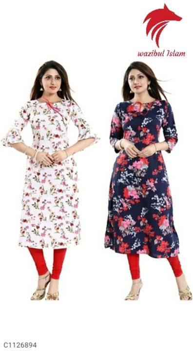 Pretty Crepe Printed Kurtis(Combo)
 uploaded by business on 8/26/2021