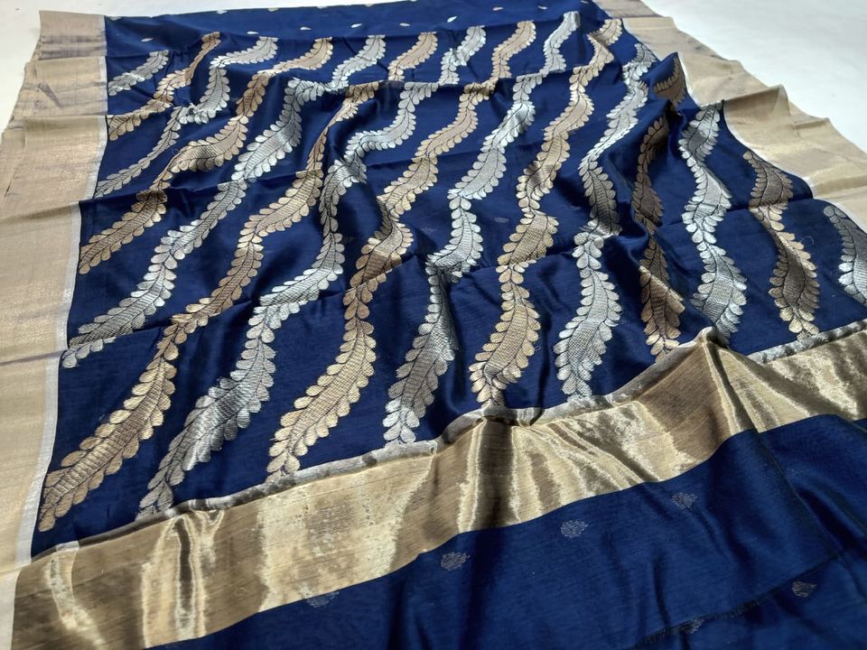 New cotton silk chanderi handloom saree  uploaded by Chanderi handloom fabric on 8/26/2021