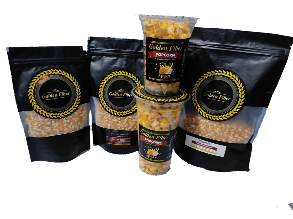 Post image Golden fiber popcorn and premium quality ready to cook seeds. With different flavors.. We have popcorn glasees on 2 variants with different flavours